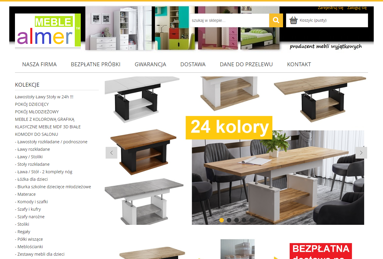 Zrzut strony Producent mebli ALMER MEBLE