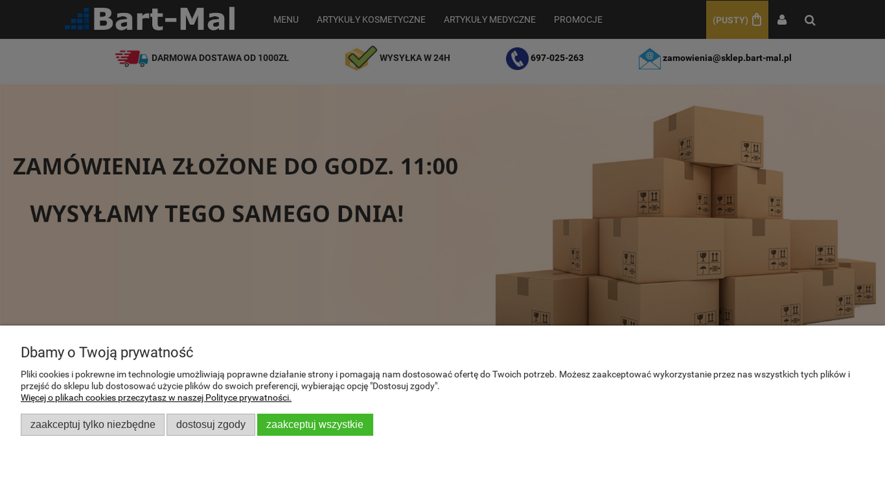 Zrzut strony Artykuły medyczne, higieniczne | Sklep internetowy Bart-Mal