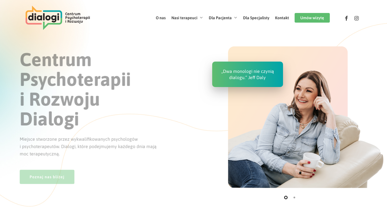 Zrzut strony Centrum Psychoterapii i Rozwoju Dialogi