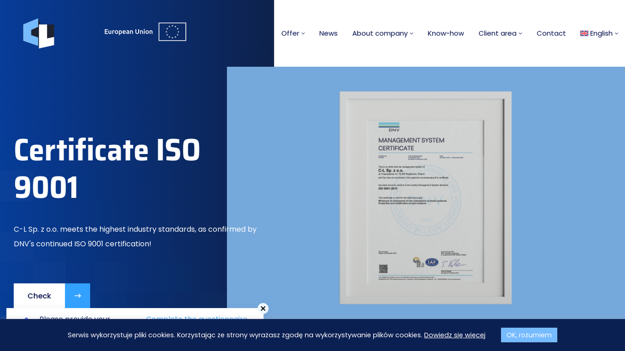 Zrzut strony Materials for composite production - C-L