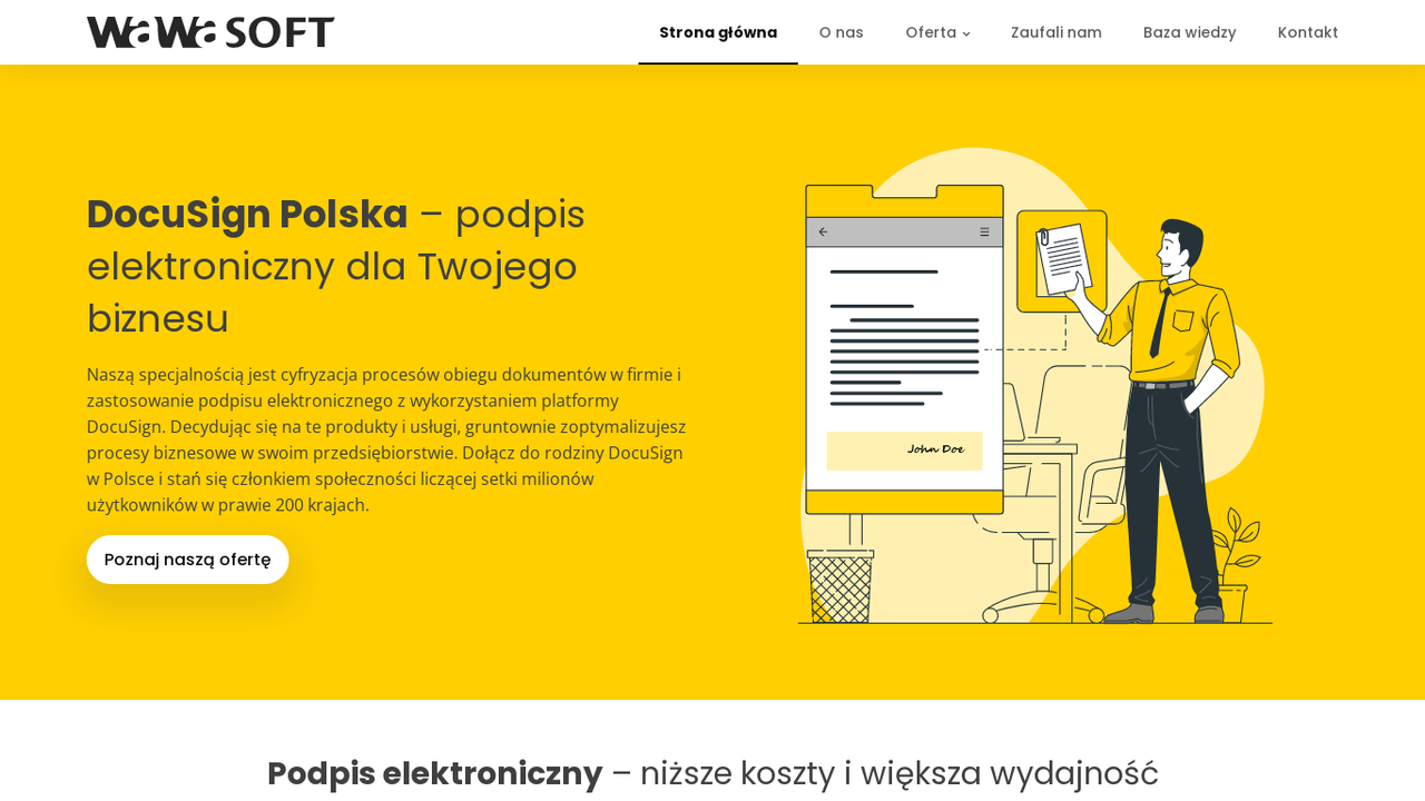 Zrzut strony DocuSign - Wawasoft