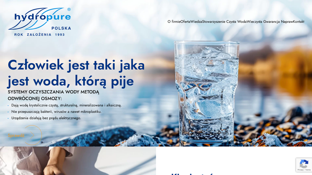 Zrzut strony Hydropure - Odwrócona osmoza