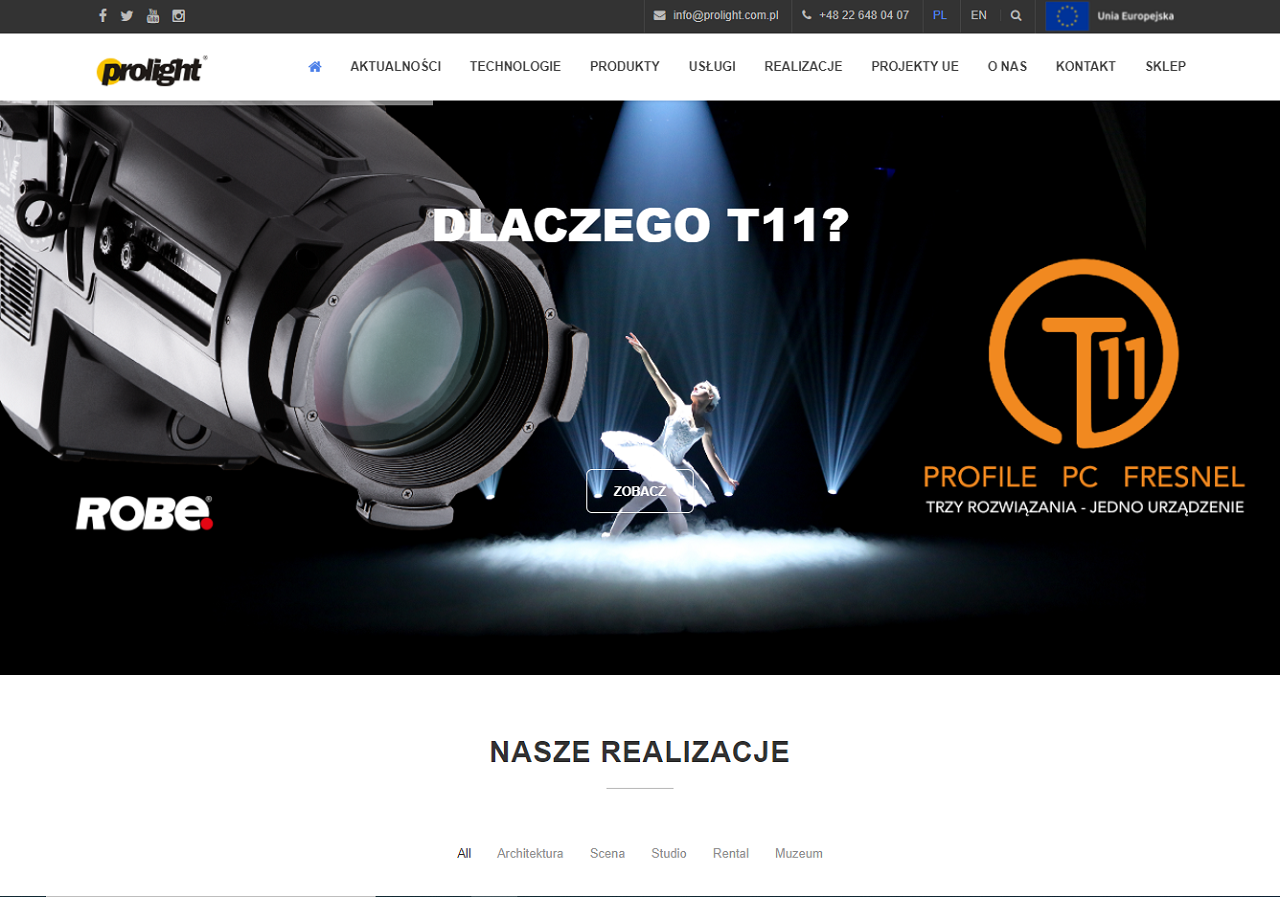 Zrzut strony Oświetlenie sceniczne | Prolight