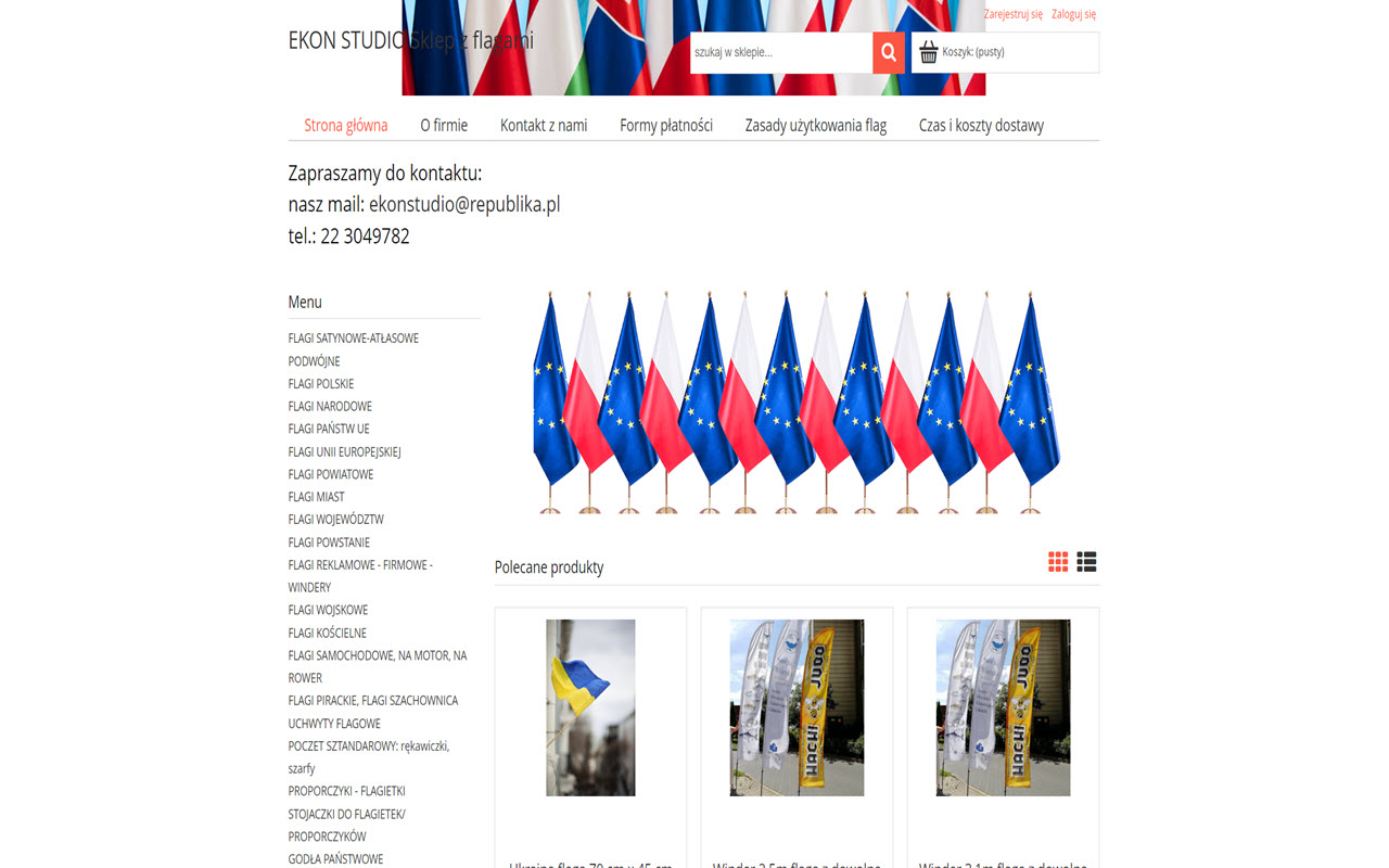 Zrzut strony EKON STUDIO Sklep z flagami