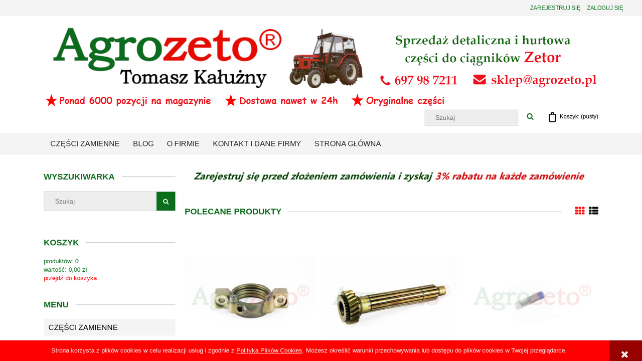Zrzut strony Części do ciągników Zetor Agrozeto
